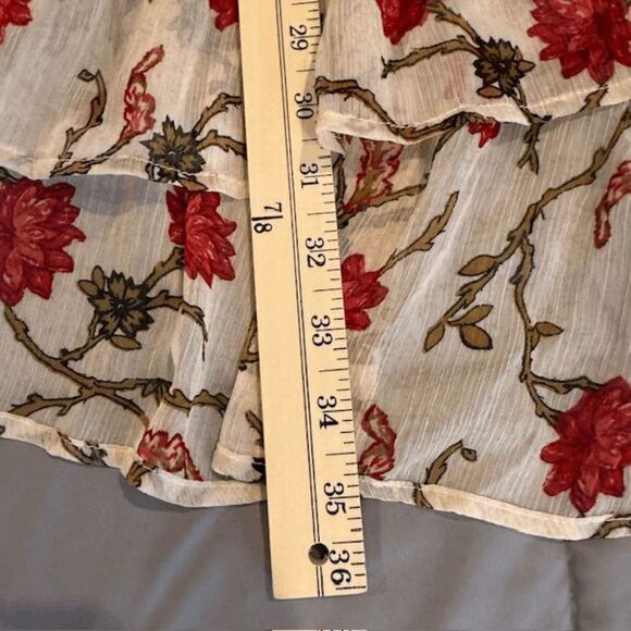 Free People Keeping Up With Kara Tunic Ivory Floral Chiffon Embroidery Small - Picture 13 of 15